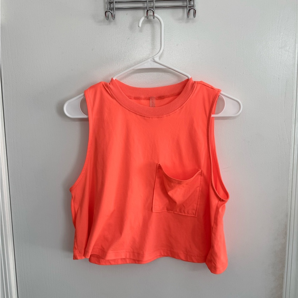 FP Movement by Free People Neon Coral Cropped Tank Top